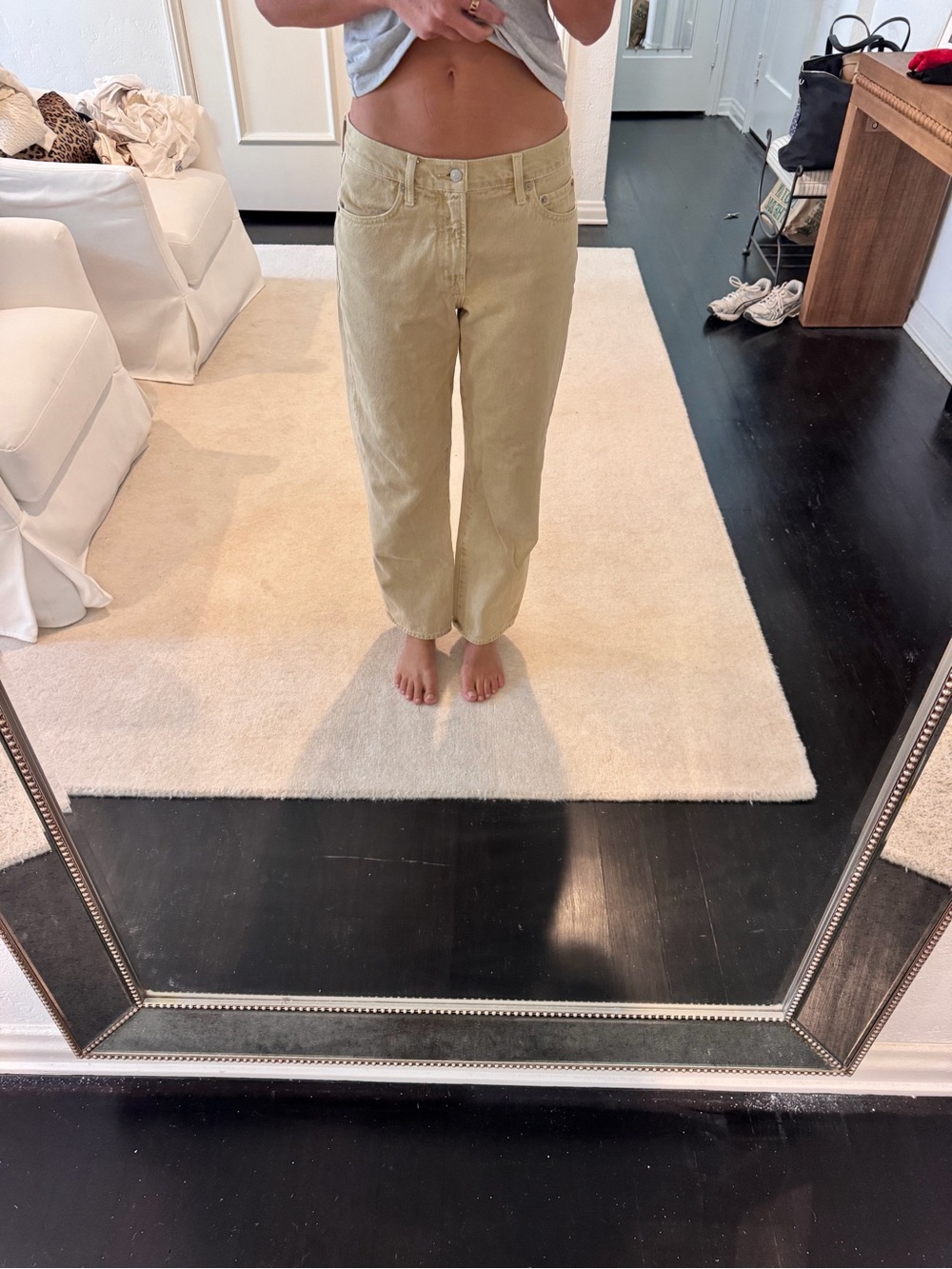 pistola Straight Leg Jeans in Light Olive
